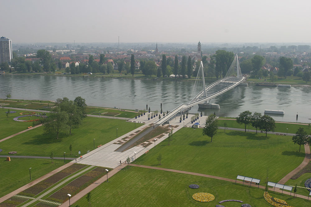 vue aérienne sur la passerelle