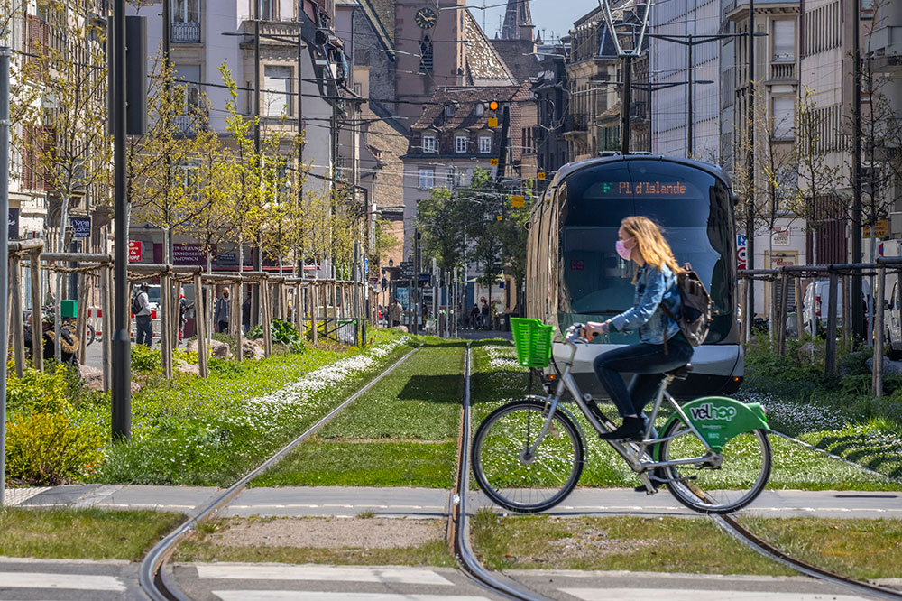 voie de tram et vélo